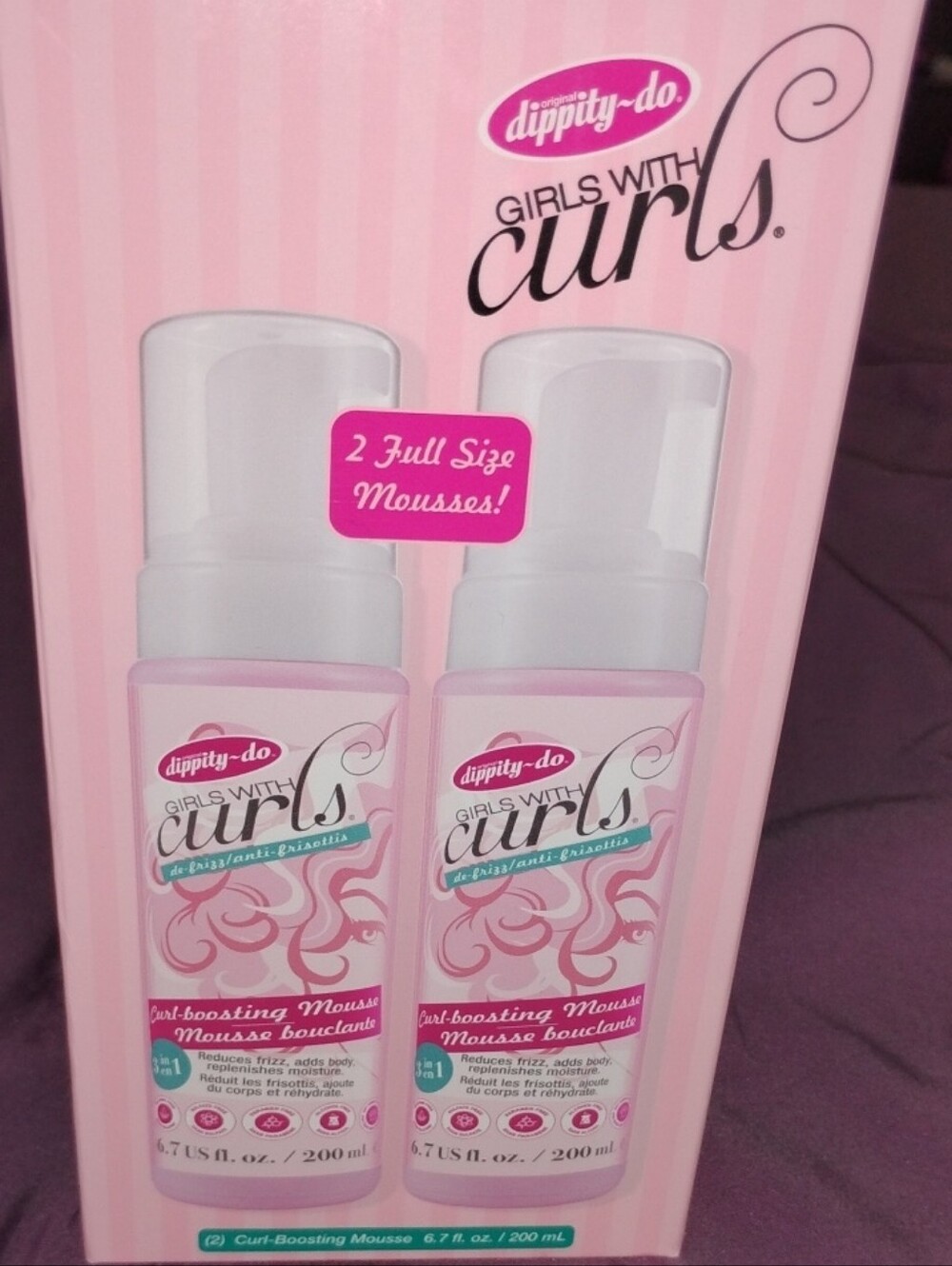 dippity-do Girls With Curls Curl-Boosting Mousse Duo - Pink Packaging